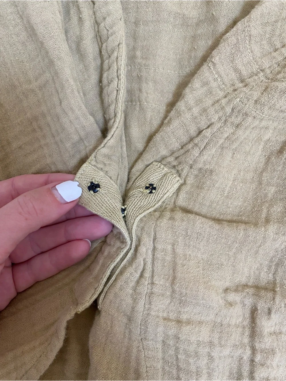 We The Free Nightdreams Gauze wrap top Cool Moss 100% cotton Free People Sz L